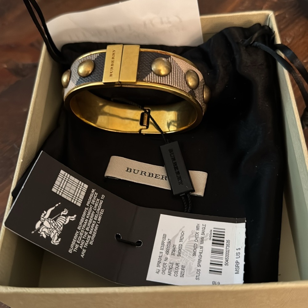 Burberry Gold and Brown Studded Bracelet - Picture 3 of 3